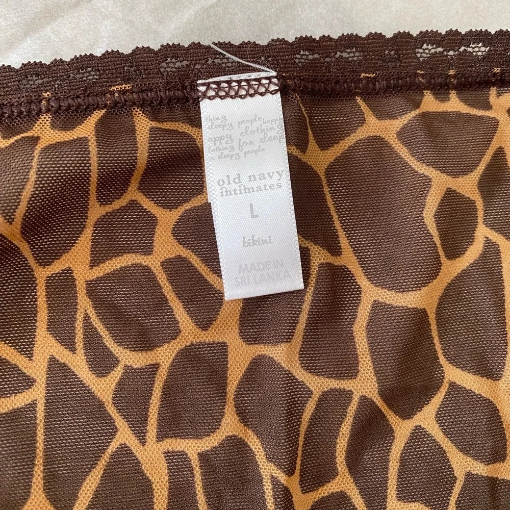 Old Navy Animal Print Mesh Lace Trim Bikini Size Large